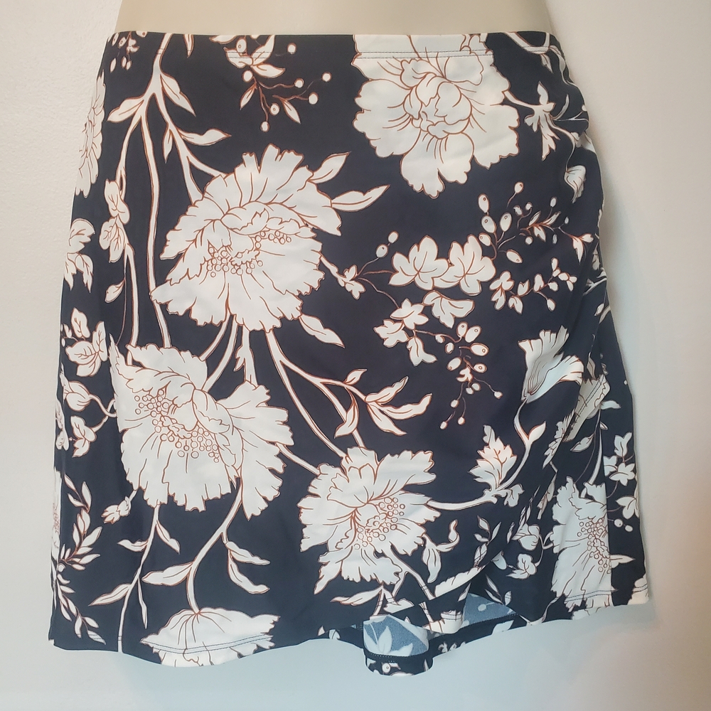 Summersalt Navy and White Floral Swim Coverup